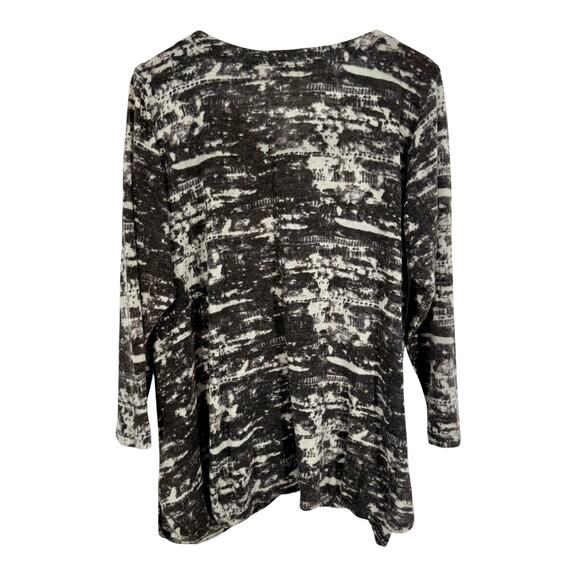 Moonlight by Y & S Large Wearable Art to Wear Black Gray Knit Blouse Shirt Top - Picture 6 of 6